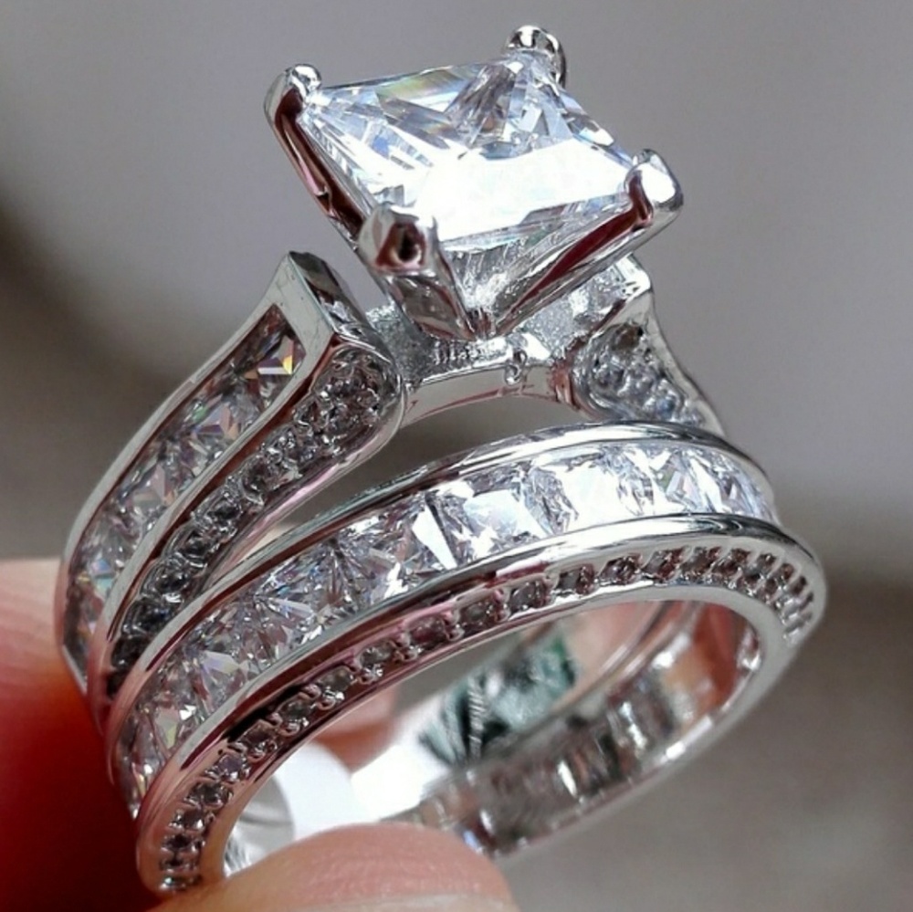 Sterling Silver Engagement Set